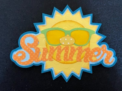 SUMMER Green Sunglasses premade paper piecing scrapbook diecut 3D