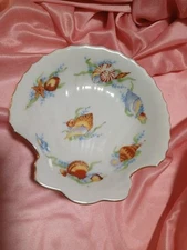 Vintage Ben Rickert Seashell Trinket Soap Dish Made in Japan Nautical 5.5"