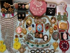 Vtg to Now Lot JEWELRY Drawer WEISS BRIGHTON TRIFARI 925+Box Cameo brooch,rings+