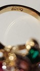 Vintage Women's EDCO Signed Gold Tone Cocktail Ring With Multicolor Stones SZ 5½ — photo 7