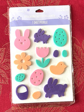 EASTER BUNNY FLOWER EGGS BASKET FOAM STICKERS SO CUTE
