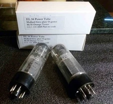 Pair Matsushita  made EL34  Power Tubes  Strong 10 out of 15 on Orange Tester