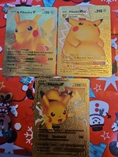 Pikachu Pokemon Gold Foil Cards Bundle Job Brand New