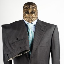 Grande tuta a righe BRIONI $5650 pura lana grigia 42US/52IT LUNGA