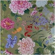 Caspari Gift Wrap Roll, A Profusion Of Flowers Gold Foil (101551RCF)