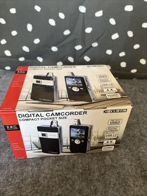 Curtis Digital Camcorder Compact Pocket Size Black 4x Zoom Colour Screen USB