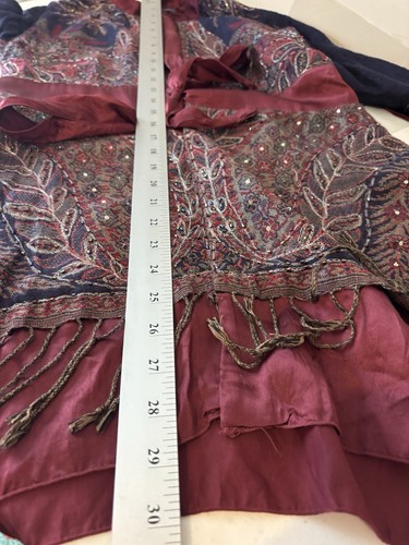 Hale Bob Anthro Beaded Tunic Jacket Sz S Silk Peacock Fairy Y2K Boho Festival - Picture 8 of 24