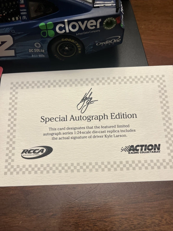 Autógrafo Kyle Larson #42 2018 Camaro ZL1 1/24 primeros datos NASCAR diecast 1 de 108 Foto 4 de 4