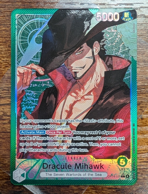 Dracule Mihawk OP14-020 Leader Alternate Art Azure Sea's Seven One