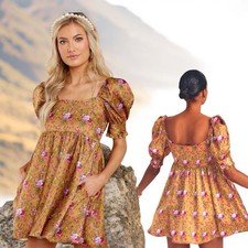 Love Shack Fancy Bennington Dress in Ruby Goldmine Size 00 Puff Sleeve & Pockets