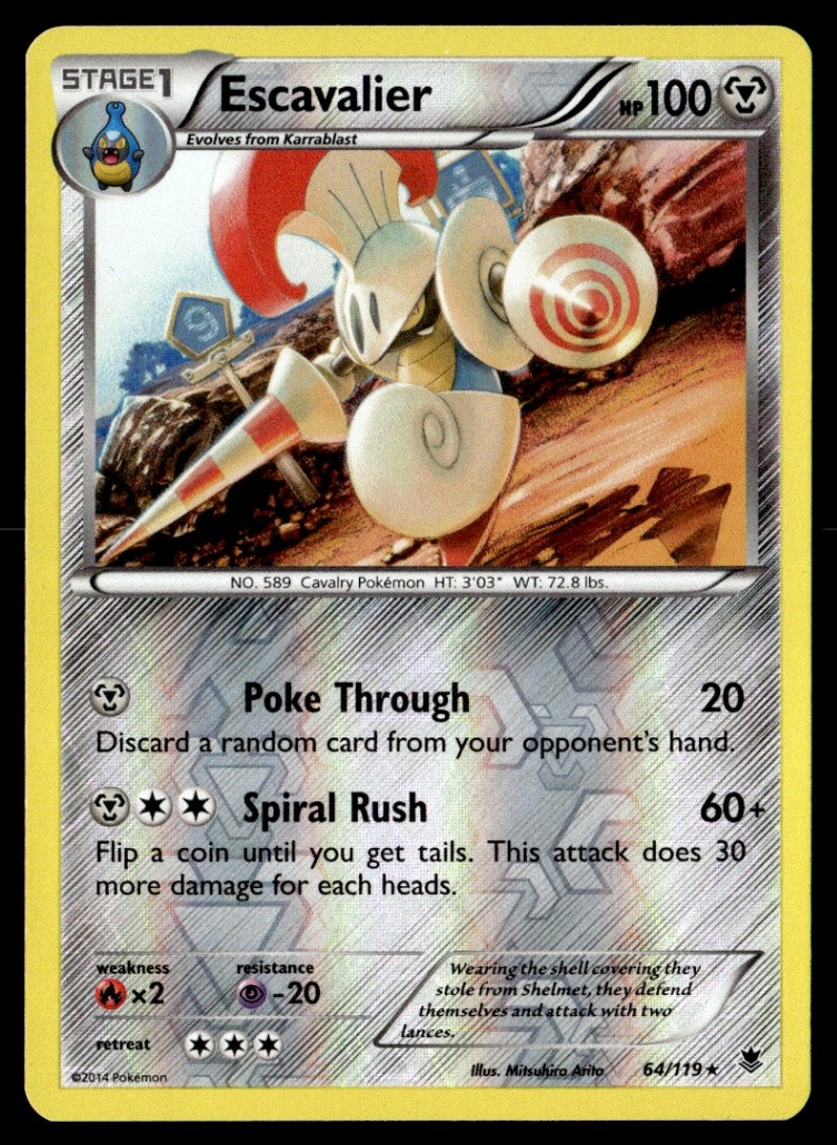 Escavalier Rare Reverse Holo XY - Phantom Forces 64/119 NM Pokémon TCG