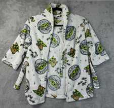 Star Wars Robe Unisex Extra Small 4/5 White Baby Yoda Soft Long Sleeve Sleepwear
