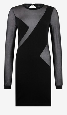 Roberto Cavalli Schwarzes Minikleid Mit Transparenten Einsätzen Gr L NP400  Neu!