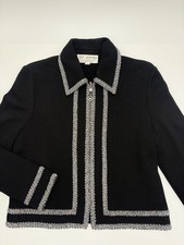 St. John Collection by Marie Gray Full Zip up Knit Black Jacket
