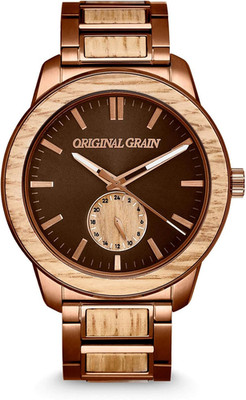 Whiskey Espresso Barrel Watch 46Mm   Wooden Watch for Men Crafted from Reclaimed