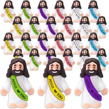 100 Pack Little Jesus Figures Loves You, Tiny Mini Jesus Figurines in Bulk