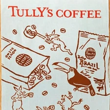 Y1122 Tully's x Kamawanu Collaboration Original Tenugui Chojugiga Coffee W