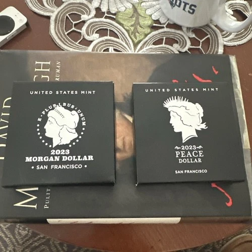 2023-S Proof Silver Peace Dollar & 2023-S Proof Morgan Dollar  (Box & COA)