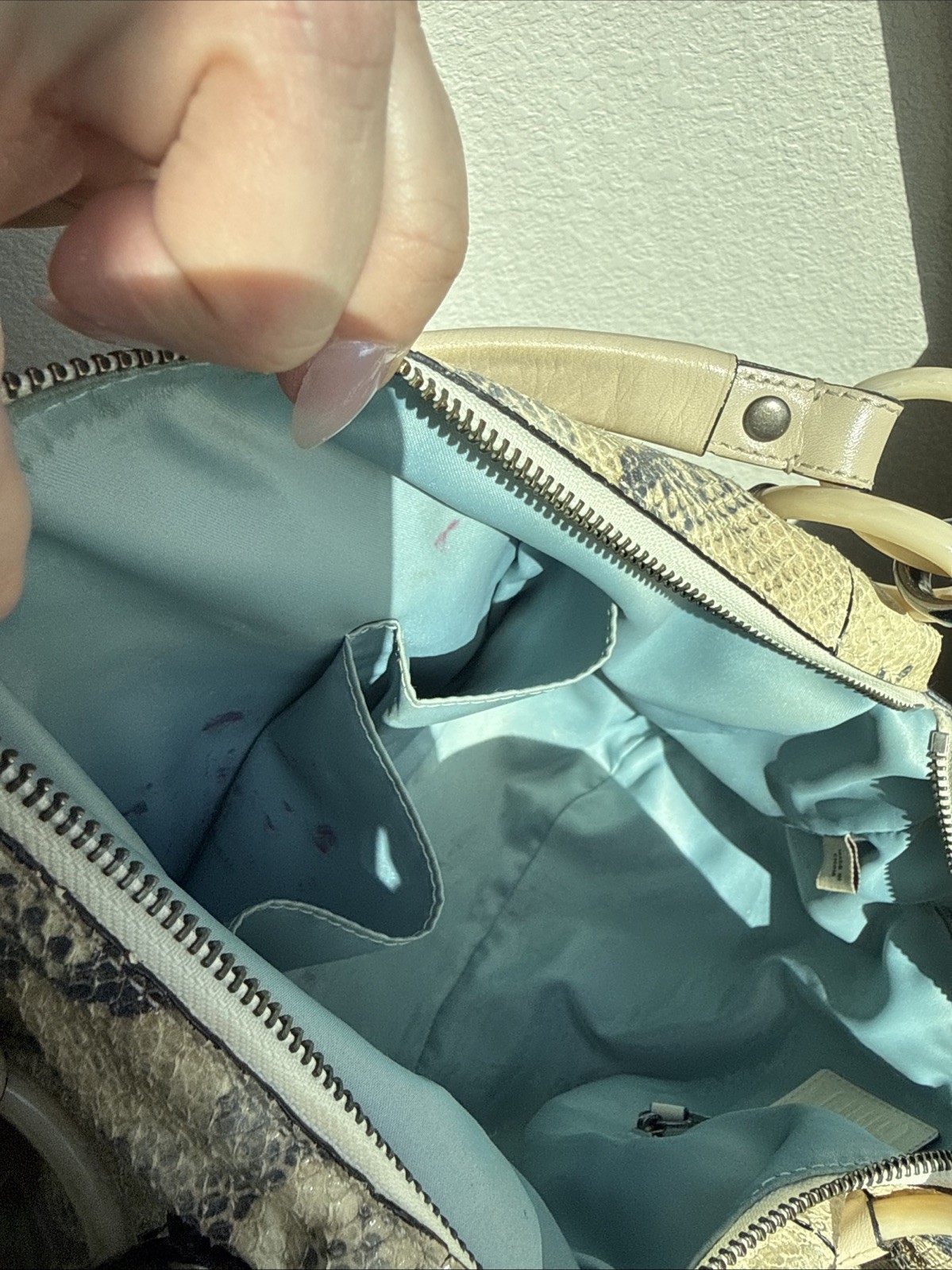 Coach Kristin Embossed Python Metallic Leather Sh… - image 7