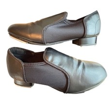 Weissman Black PU Leather Tap Shoes Size Women's 8.5 or Big Kid 7Y Dance