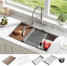 EcoExplorer Kitchen Sink 32x19" Stainless Steel Kitchen- Single Bowl Sink