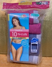 Fruit Of The Loom Womens Heather Hi-Cut Panty 10 Pack Underwear Briefs NEW