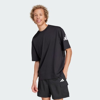 adidas men Essentials Loose Fit 3 Bar Logo Tee