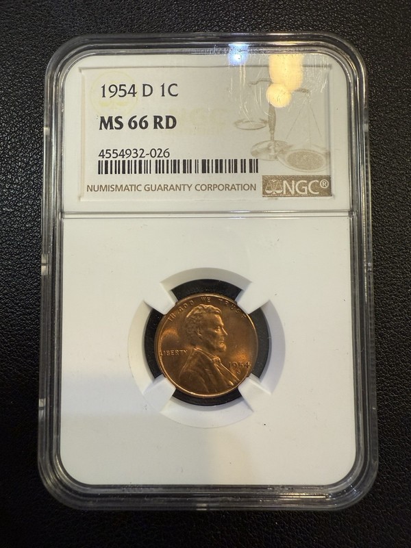1954 D NGC MS 66 RD United States / American Lincoln Wheat Cent. B49252