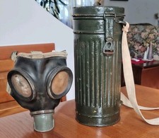 LOTTO MILITARE_WW2 TUBO E MASCHERA ANTIGAS TEDESCA_NO ELMETTO ww1 tedesco Arditi