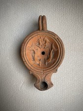 Roman or Gallo Roman lamp dolphin decor terracotta antique