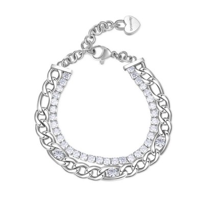 Bracciale Donna Tennis Brosway BEI015 Desideri in Acciaio Colore Oro e Zirconi