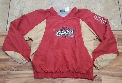 Vintage Reebok Cleveland Cavaliers Red Gold Stadium Jacket Zip Youth Sz XL 18-20