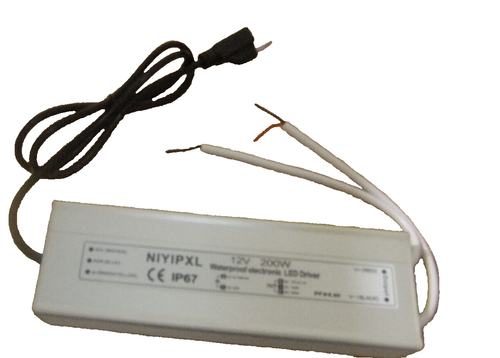 LED Driver 200 Watts Waterproof IP67 Power Supply Transformer Adapter 90V-130...
