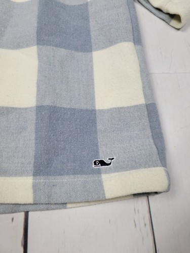 Vineyard Vines Women's Buffalo Check Ivory/Blue Fleece Sweatshirt, Size XS - Picture 2 of 6