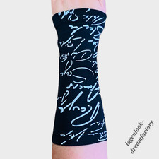 My Obsession Lagenlook Stunning Elegant Jersey Sleeves Black White Letter Print