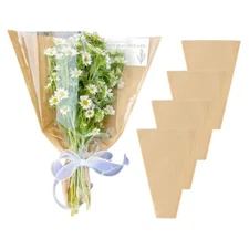 Flower Bouquet Sleeve Clear Cellophane Plastic Packaging Bags-50 Counts
