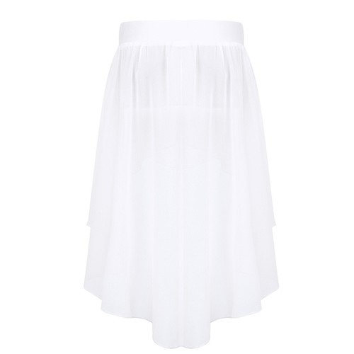 Girl High Low Chiffon Dance Skirt Lyrical Ballet Latin Jazz Stage Performance - Picture 20 of 56