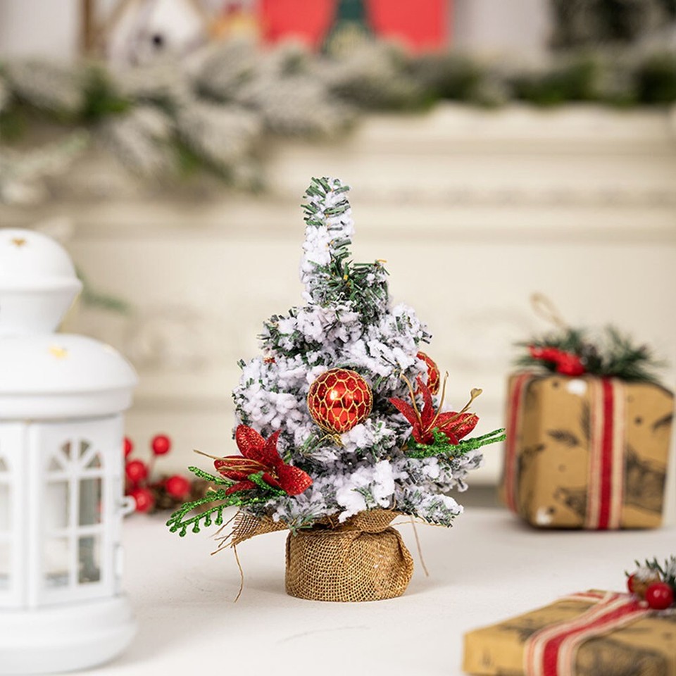 Miniature Christmas Tree 20cm for Small Spaces Office Holiday