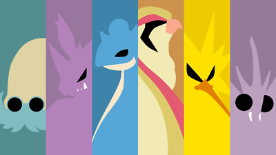 Pokemon collage anime pokmon twitch plays lapras pidgeot Pad Gaming Mat Desk