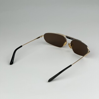 Balenciaga Men AUTHENTIC Sunglasses Gold Brown Geometric  display picture 3