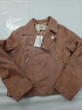 Oasis Ladies Biker Jacket. Dusty Pink. Zips. Suede. Long Sleeve. Size Small