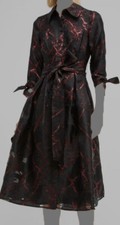  595 Rickie Freeman for Teri Jon Women's Black Jacquard Shirt-Dress Size 2