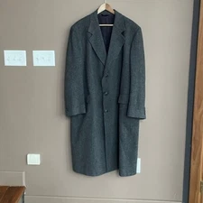 Hart Schaffer & Marx Wool Button Front Trench Coat in Grey