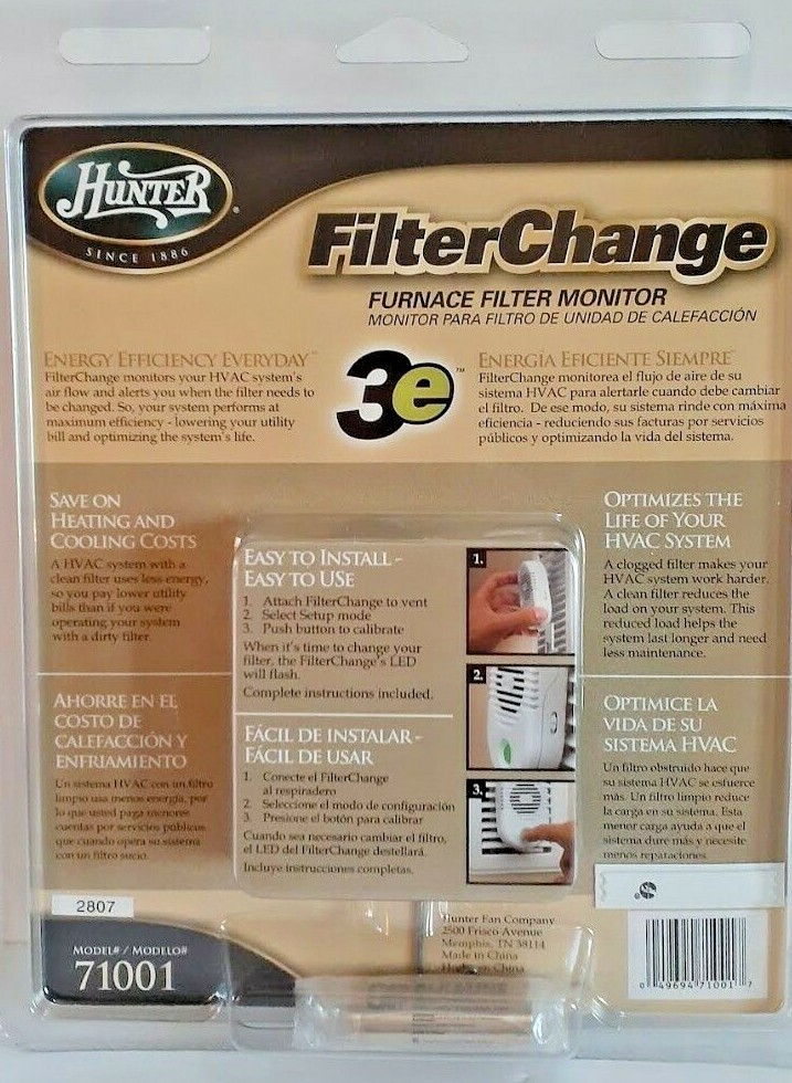 Hunter Filter Change Furnace Filter Monitor Model 71001 eBay