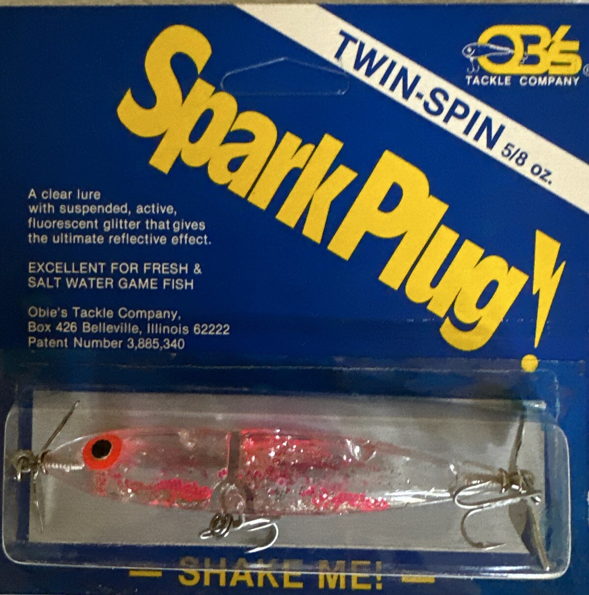 Fishing Lure Stainless Steel Twin-Spin Glitter Spark Plug Pink And Gold