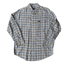 Chaps Ralph Lauren Vintage Long Sleeve Button Down Plaid Dress Shirt Men's L