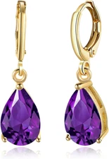 Chapado En Oro Amarillo De 14K Pendientes Lágrima Aretes Para Mujer Moda