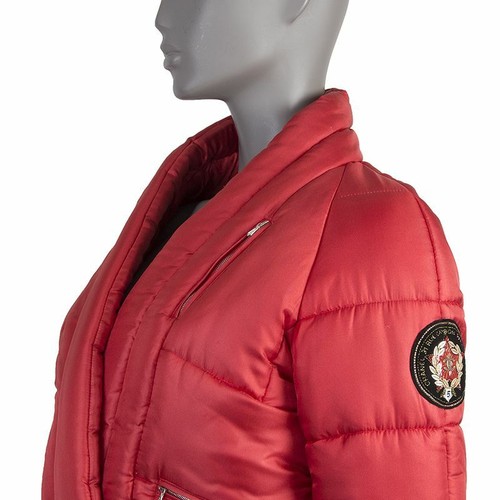 red silk APRES SKI Puffer Down Jacket 