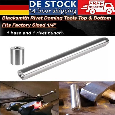 Blacksmith Rivet Doming Punch Bucking Tools Set 1/4'' Shaft 1/2'' Head 5/16'' Dome