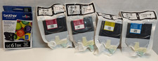 5x OEM Brother Ink Cartridges - Black  Color, LC61BK, LC61Y, LC61C  2x LC61M